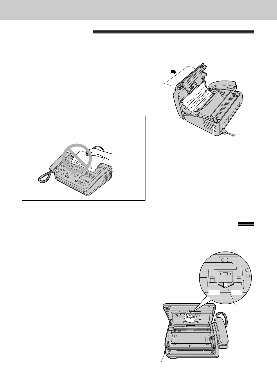 Jams, Document jam, Sending document does not feed, or multi-feeds | Panasonic KX-FT21HK User Manual | Page 62 / 70