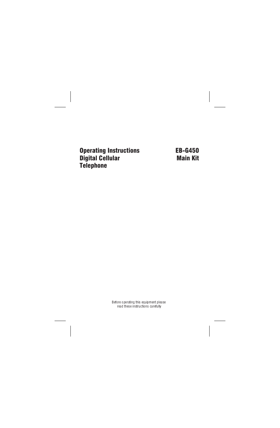 Panasonic EB-G450 User Manual | 32 pages