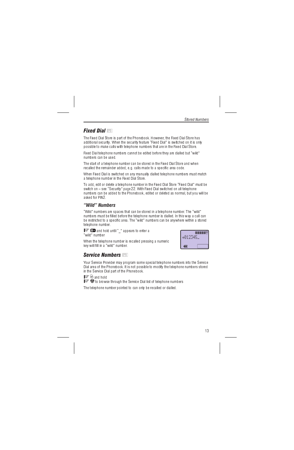 Fixed dial, Service numbers | Panasonic EB-G450 User Manual | Page 17 / 32