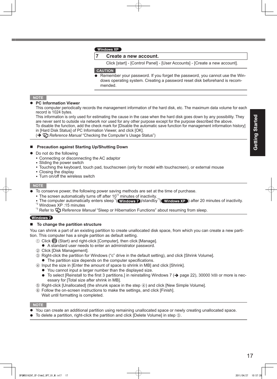 Panasonic CF-31 User Manual | Page 17 / 40