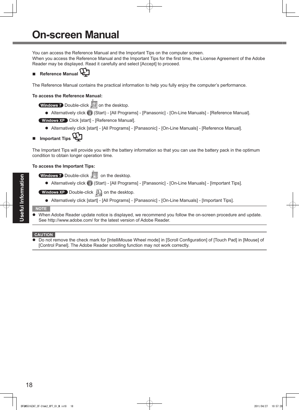 On-screen manual | Panasonic CF-31 User Manual | Page 18 / 40