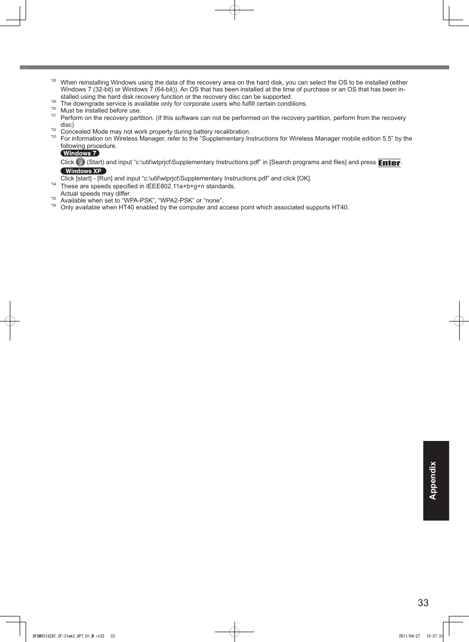 Appendix | Panasonic CF-31 User Manual | Page 33 / 40
