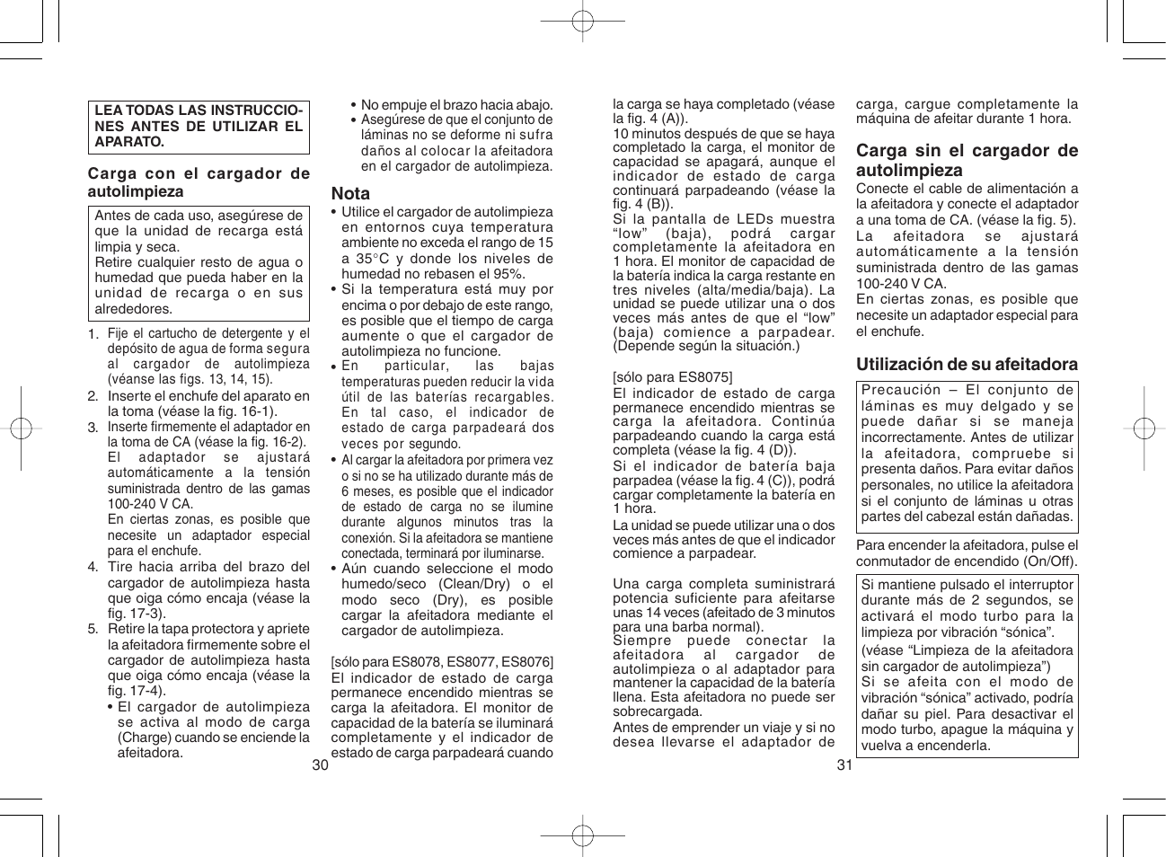Panasonic ES8075 N User Manual | Page 16 / 20
