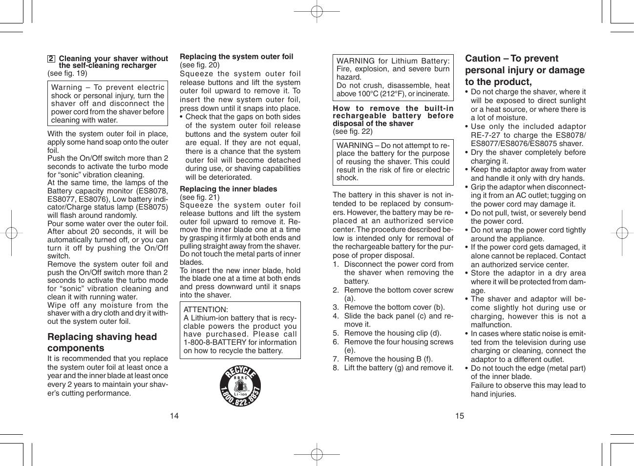 Panasonic ES8075 N User Manual | Page 8 / 20