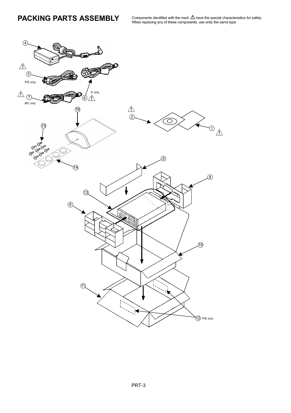 Packing parts assembly | Panasonic AJ-PCD10P User Manual | Page 4 / 5