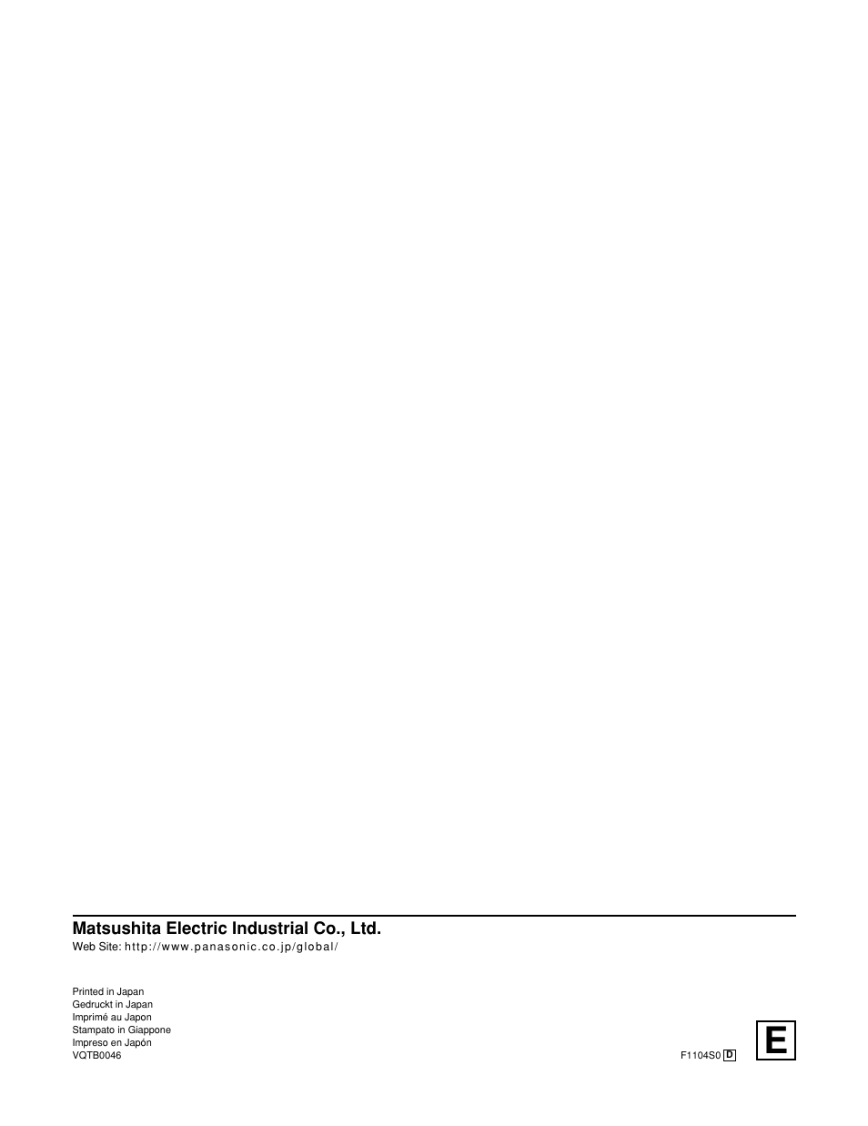 Panasonic AW-CB400L User Manual | Page 104 / 104
