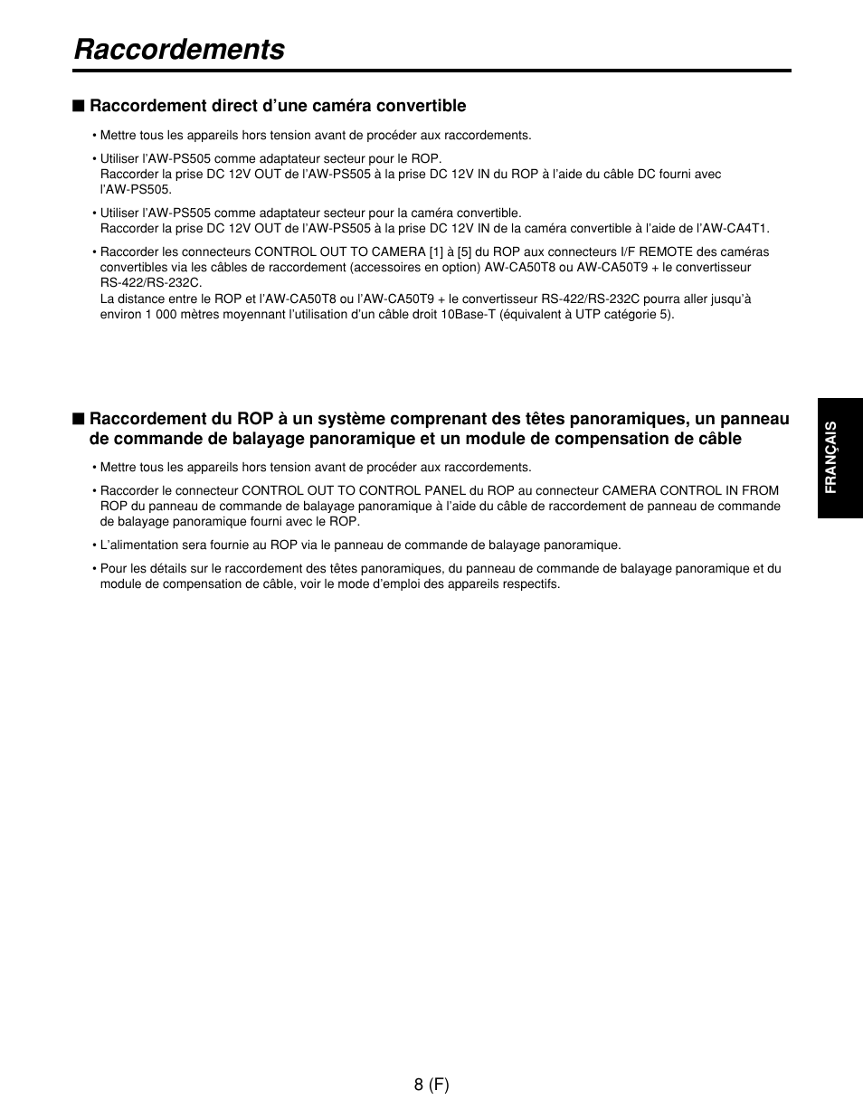 Raccordements | Panasonic AW-CB400L User Manual | Page 49 / 104