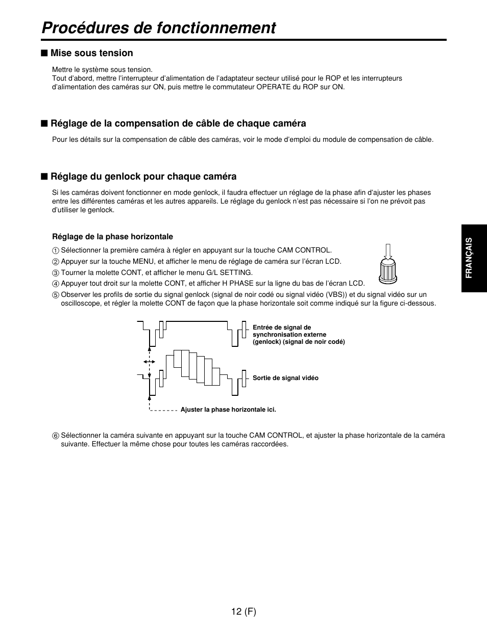 Procédures de fonctionnement | Panasonic AW-CB400L User Manual | Page 53 / 104