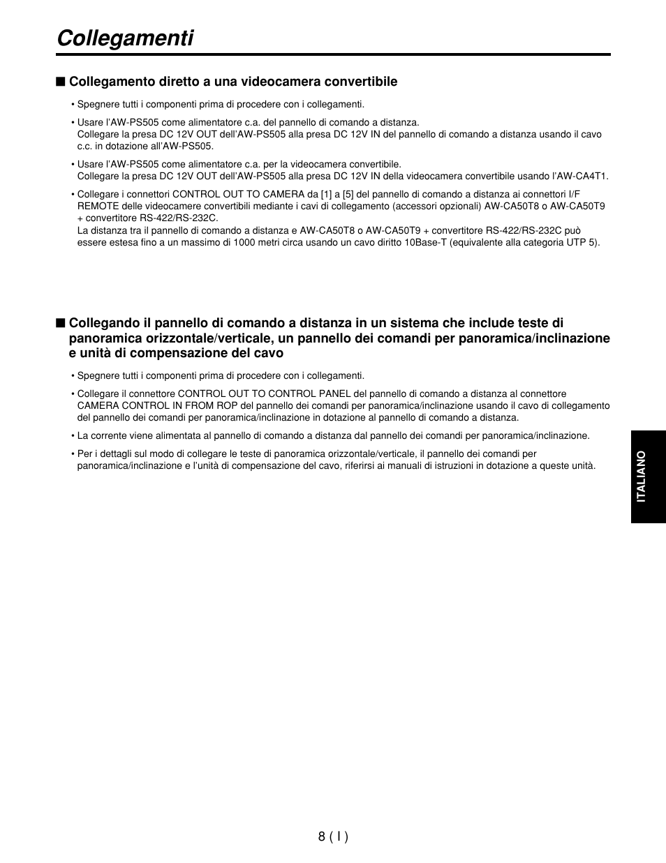 Collegamenti | Panasonic AW-CB400L User Manual | Page 69 / 104
