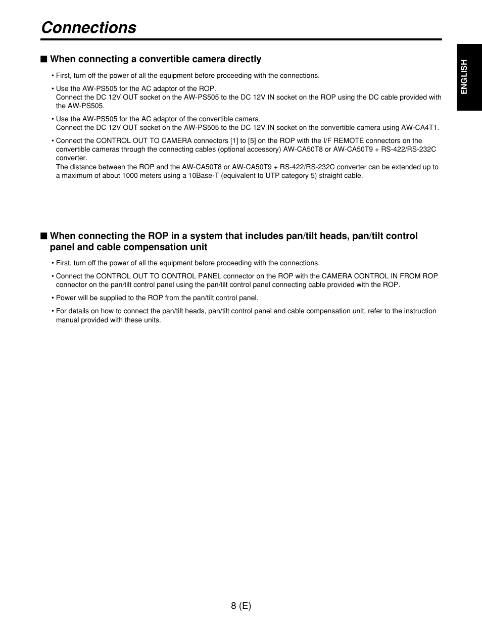 Connections | Panasonic AW-CB400L User Manual | Page 9 / 104