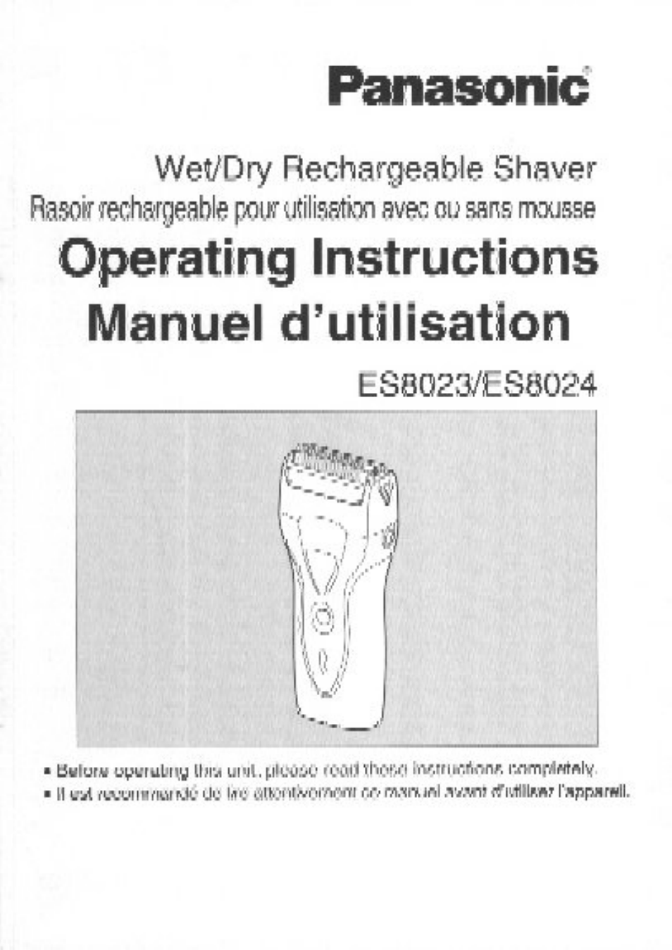 Panasonic ES8023 User Manual | 24 pages