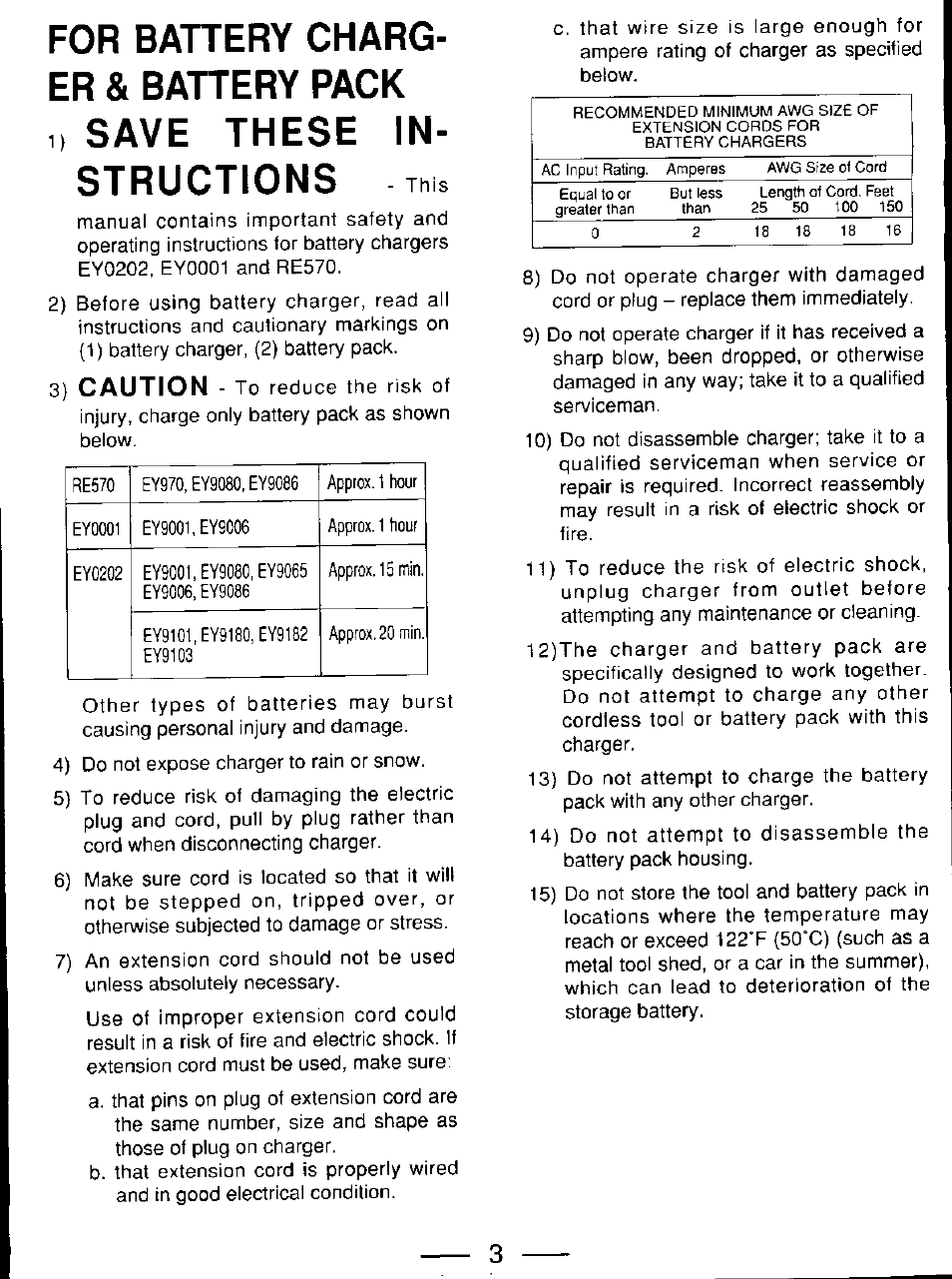 Caution | Panasonic EY6181 User Manual | Page 3 / 16