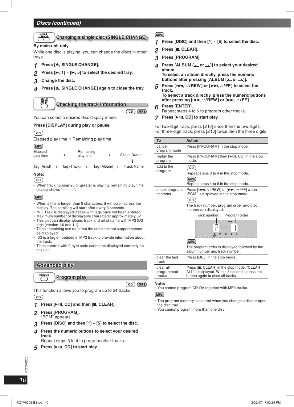 Advanced play | Panasonic SC-AK750 User Manual | Page 10 / 20