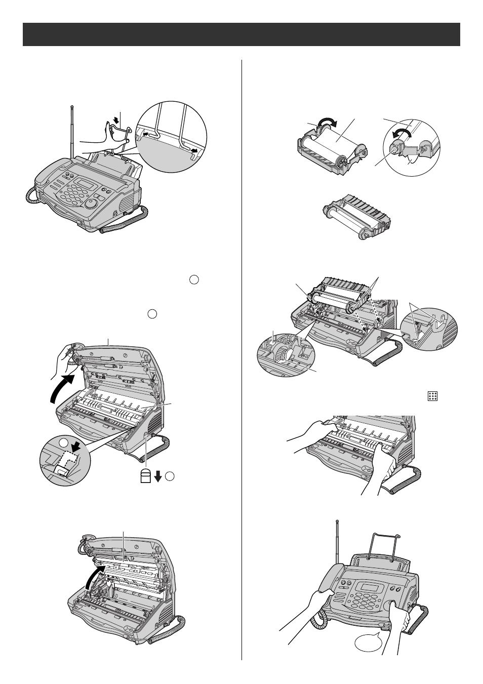 Installations and connections, Installing the recording paper sub-tray, Installing the film cassette | Panasonic KX-PW36CL User Manual | Page 4 / 24