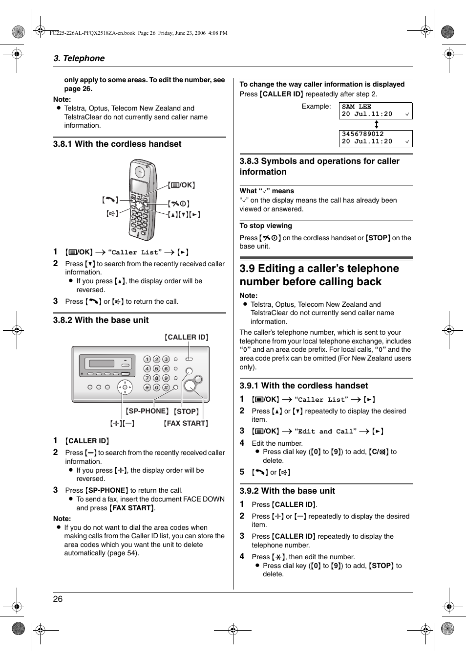 Panasonic KX-FC225NZ User Manual | Page 26 / 80