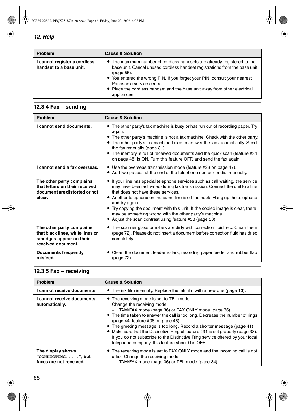 Panasonic KX-FC225NZ User Manual | Page 66 / 80