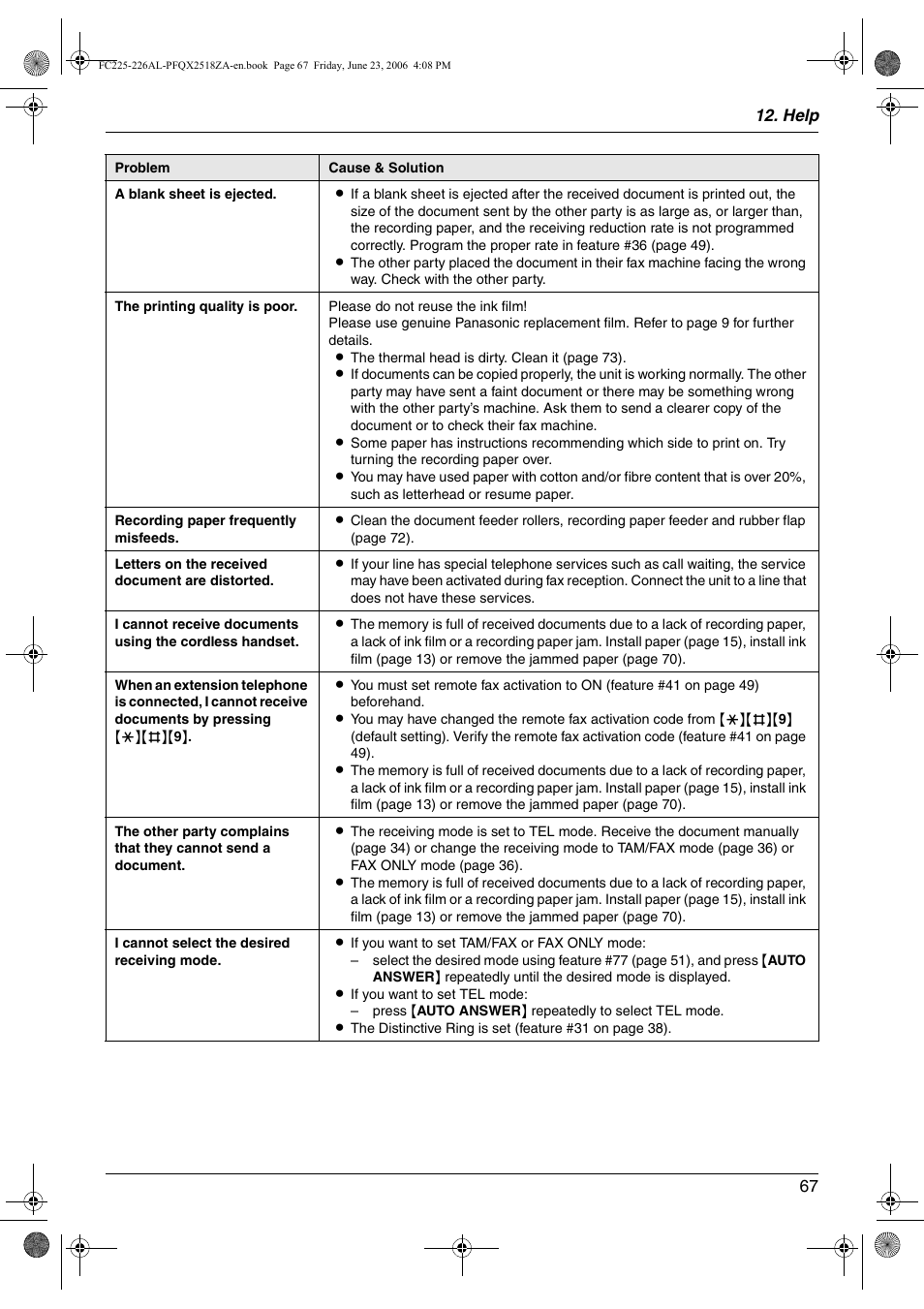 Panasonic KX-FC225NZ User Manual | Page 67 / 80