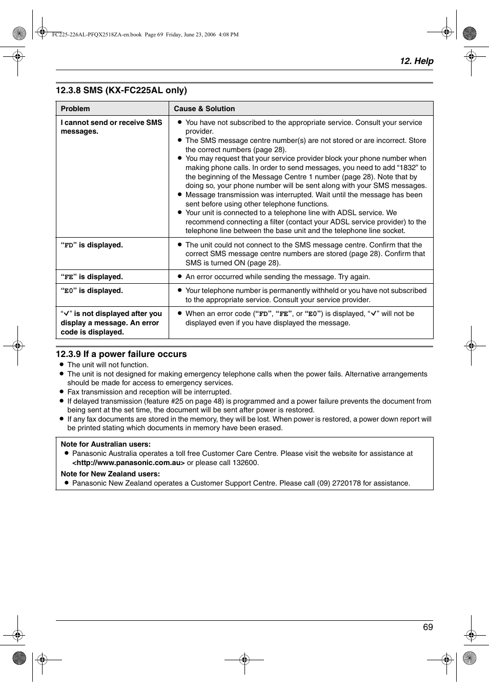 Panasonic KX-FC225NZ User Manual | Page 69 / 80