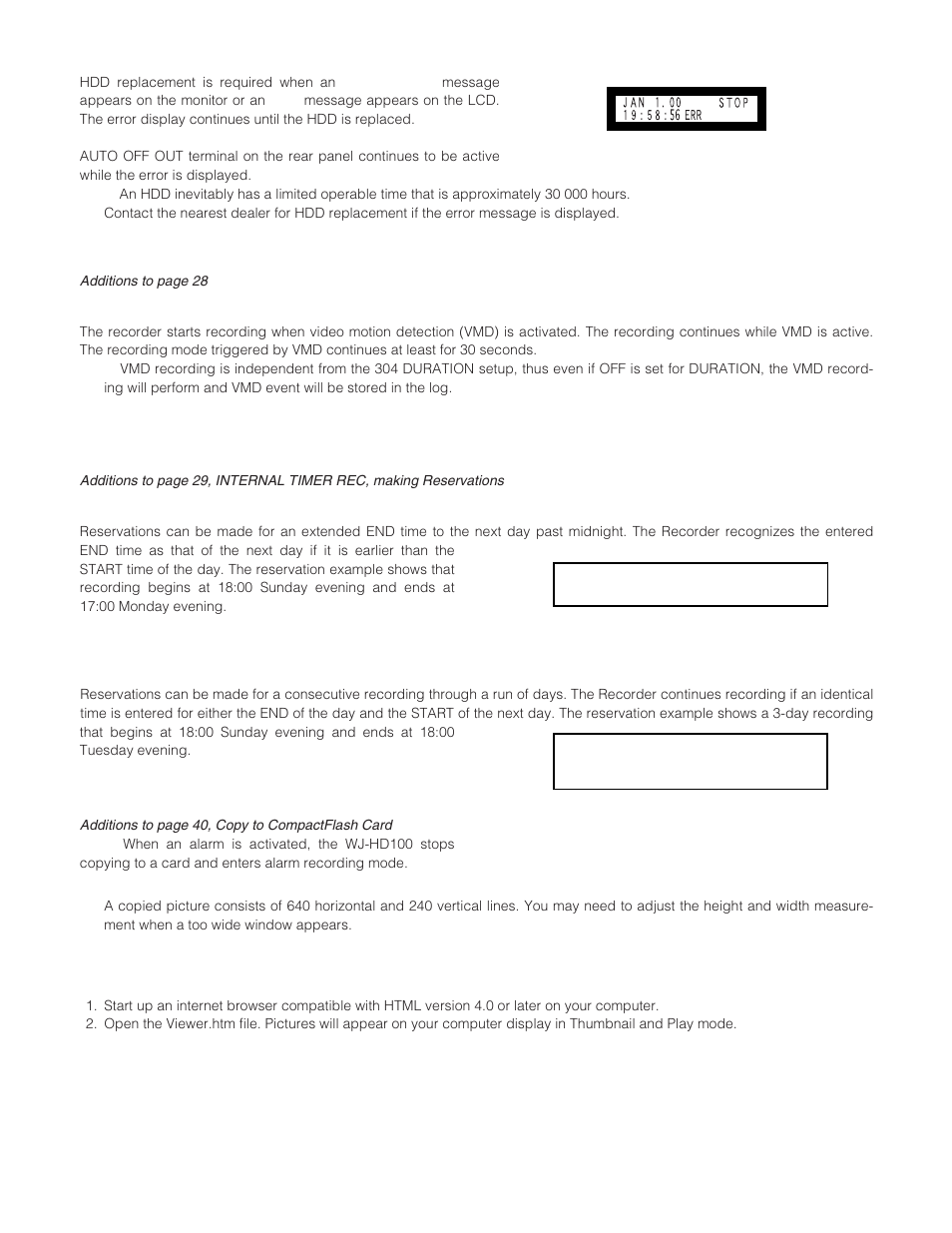 Vmd description, Reservation past midnight, Reservation for consecutive days | Panasonic WJ-HD100 User Manual | Page 57 / 60