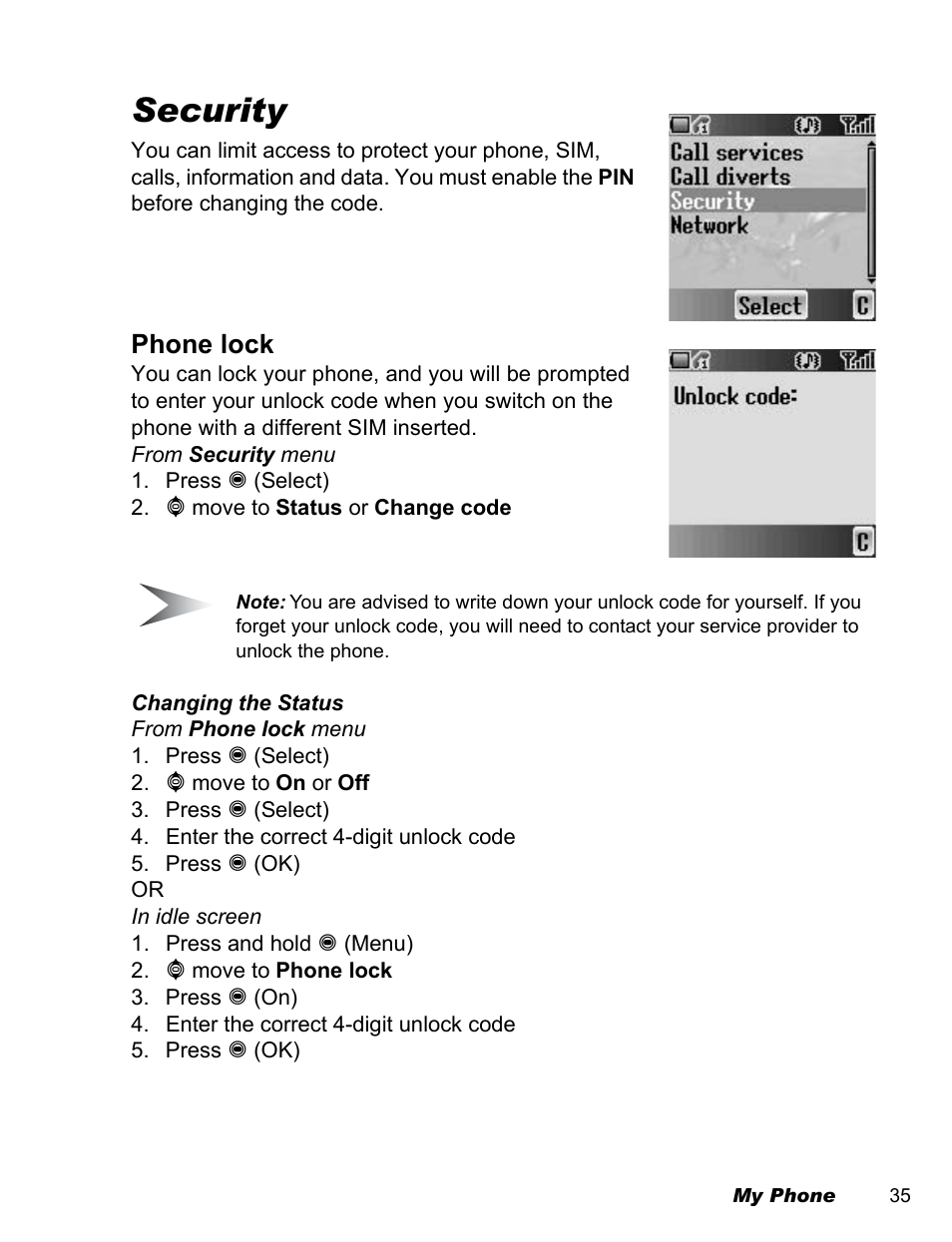 Security | Panasonic EB-A200 User Manual | Page 37 / 101