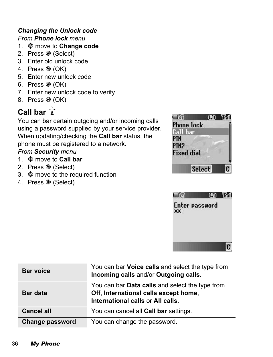 Call bar | Panasonic EB-A200 User Manual | Page 38 / 101
