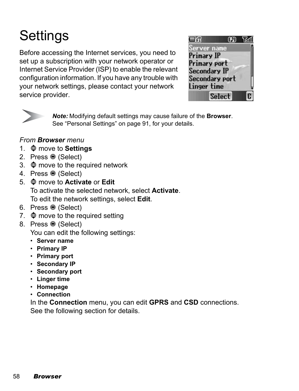 Settings | Panasonic EB-A200 User Manual | Page 60 / 101