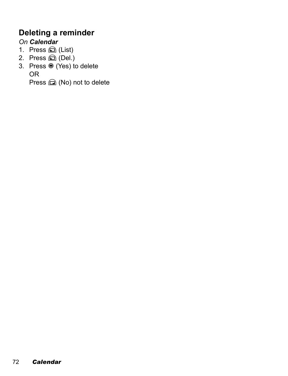 Deleting a reminder | Panasonic EB-A200 User Manual | Page 74 / 101