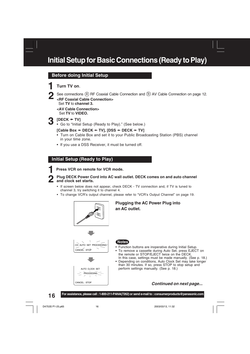 Panasonic PV-D4753S User Manual | Page 16 / 68