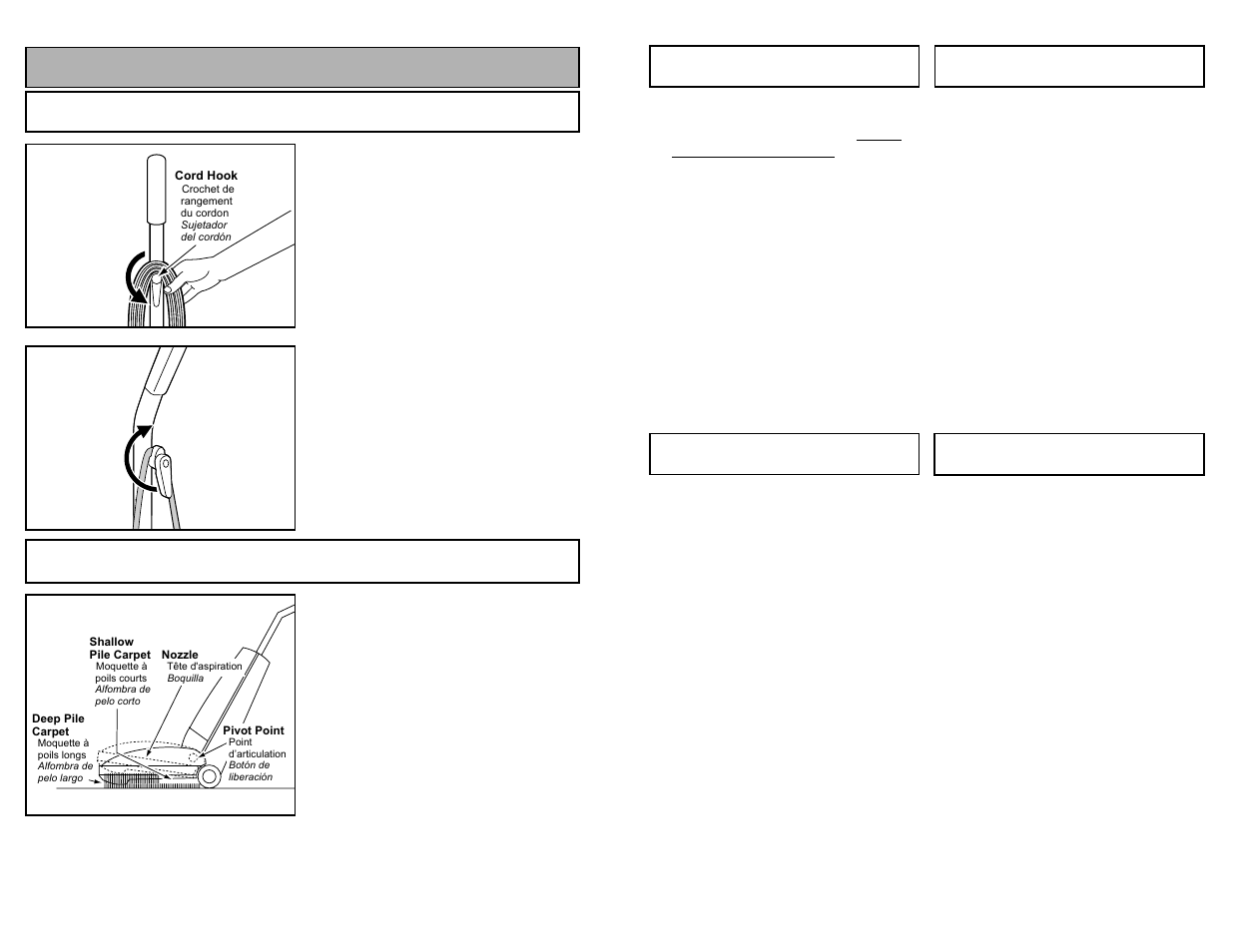 Features, Using cord hook, Automatic self adjusting nozzle | Panasonic MC-V5009 User Manual | Page 14 / 40