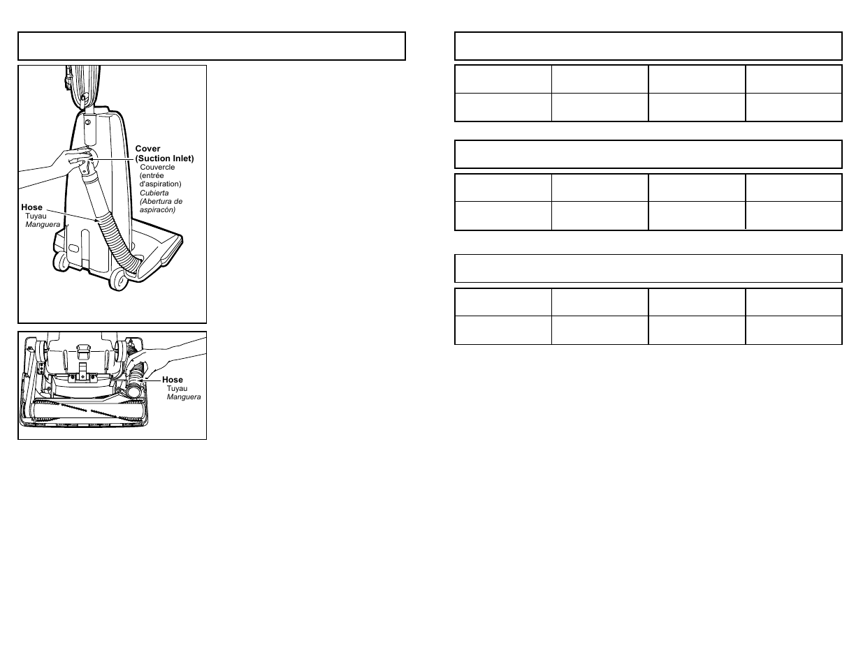 Removing clogs, Feature chart | Panasonic MC-V5009 User Manual | Page 30 / 40