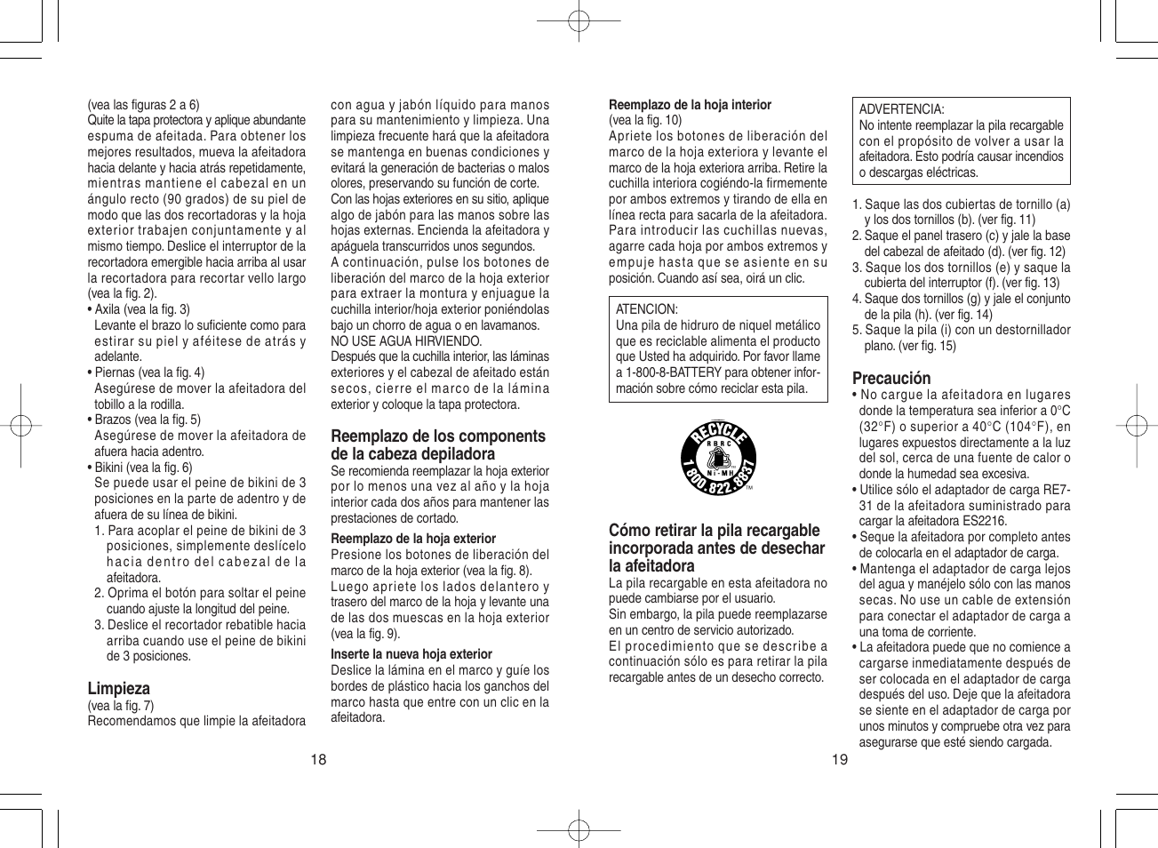 Panasonic ES2216 User Manual | Page 11 / 12