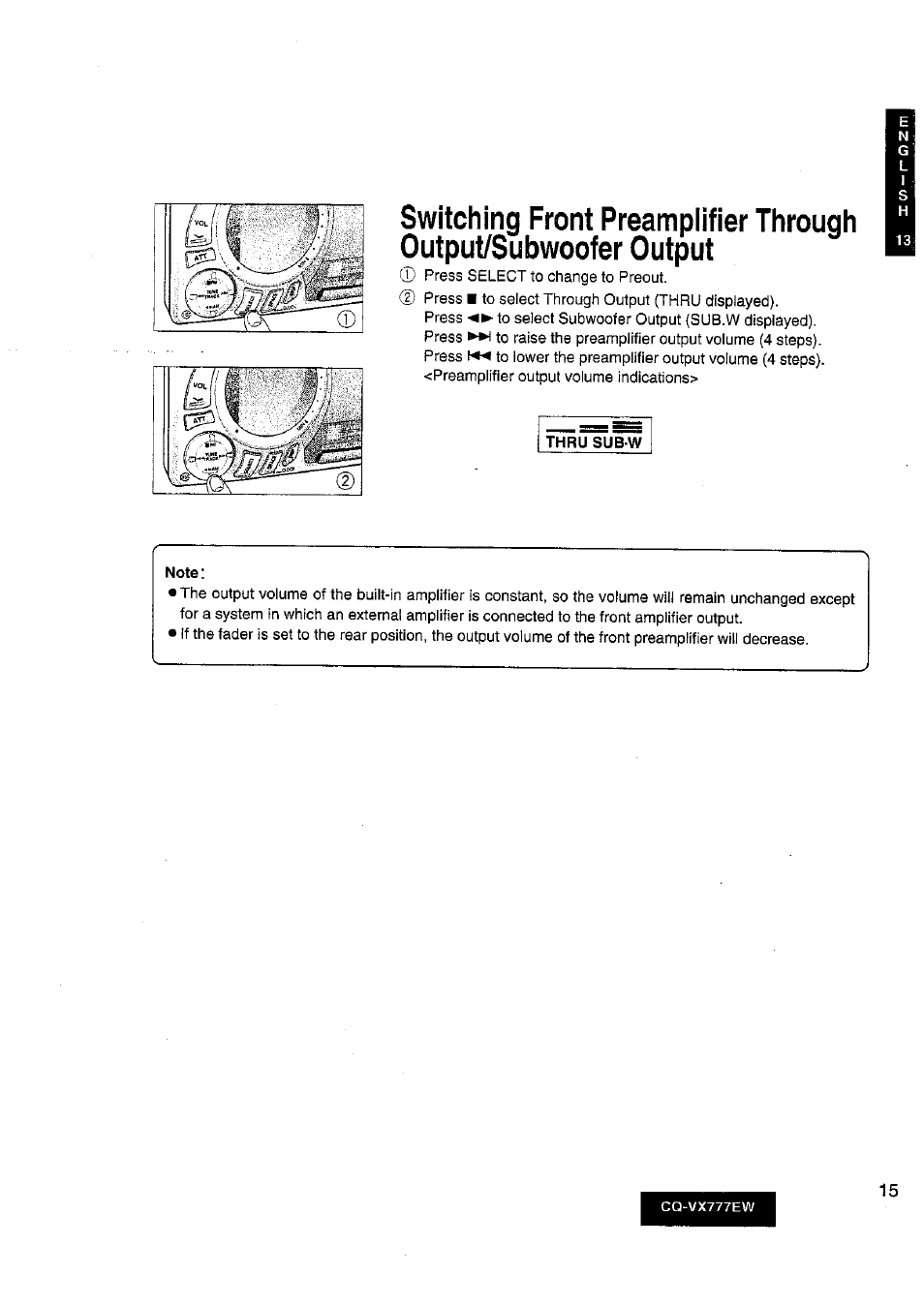 Panasonic CQ-VX777EW User Manual | Page 15 / 52