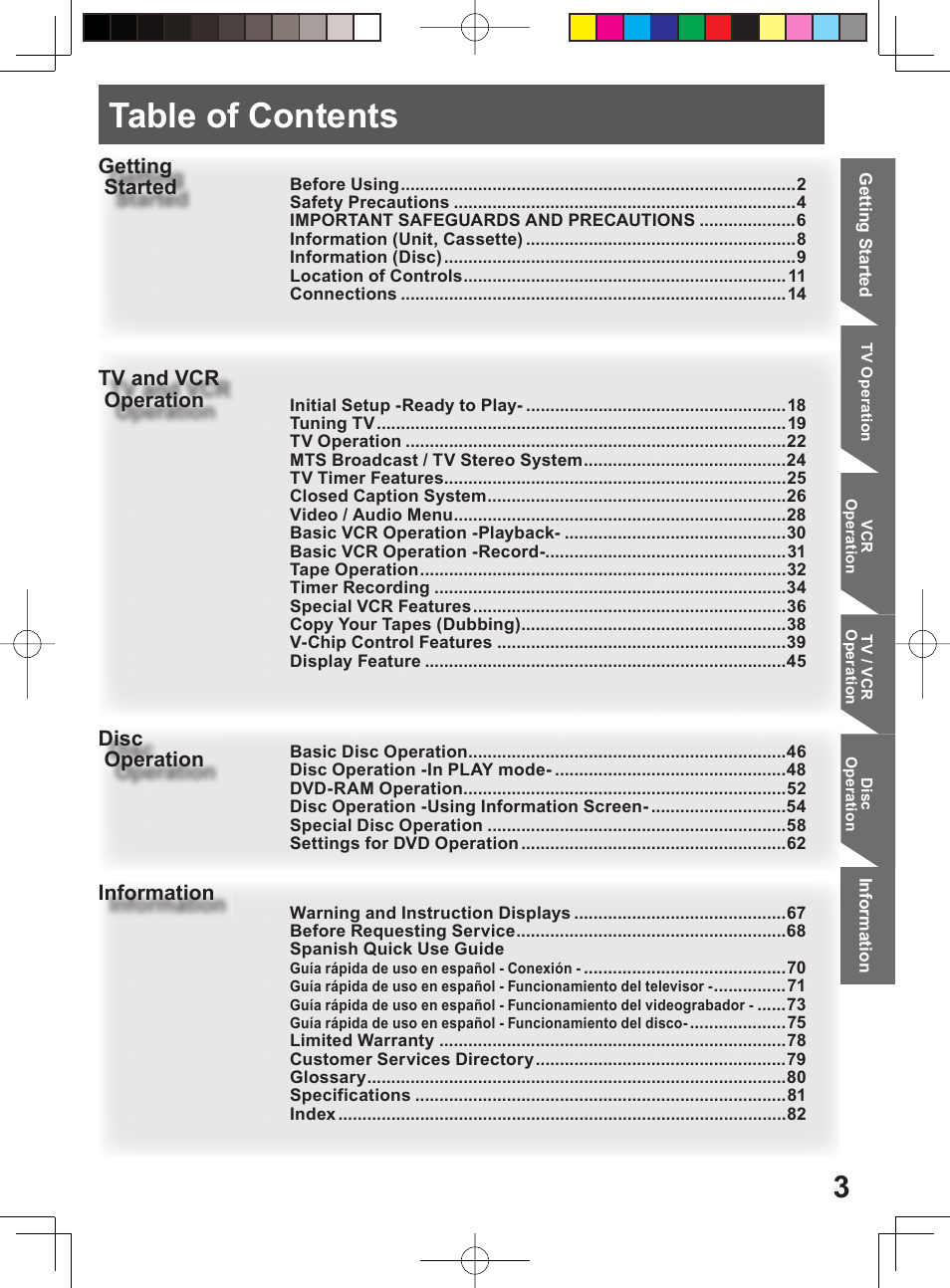 Panasonic PV-DF204 User Manual | Page 3 / 84