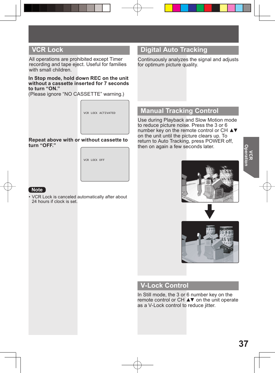 Vcr lock | Panasonic PV-DF204 User Manual | Page 37 / 84