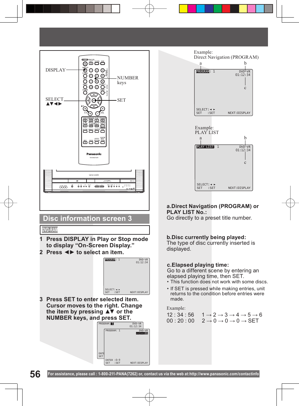 Disc information screen 3 | Panasonic PV-DF204 User Manual | Page 56 / 84