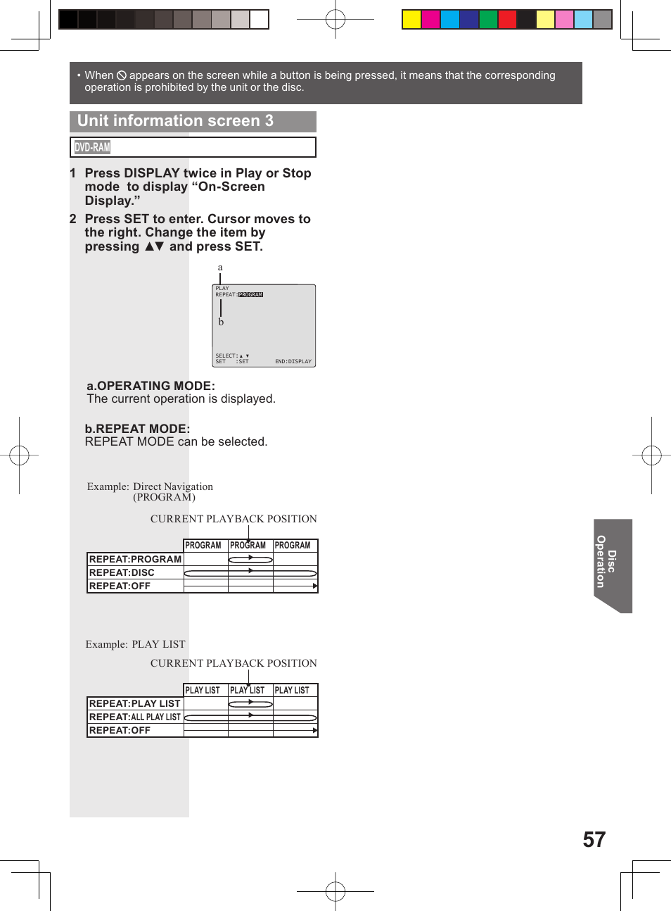 Unit information screen 3 | Panasonic PV-DF204 User Manual | Page 57 / 84