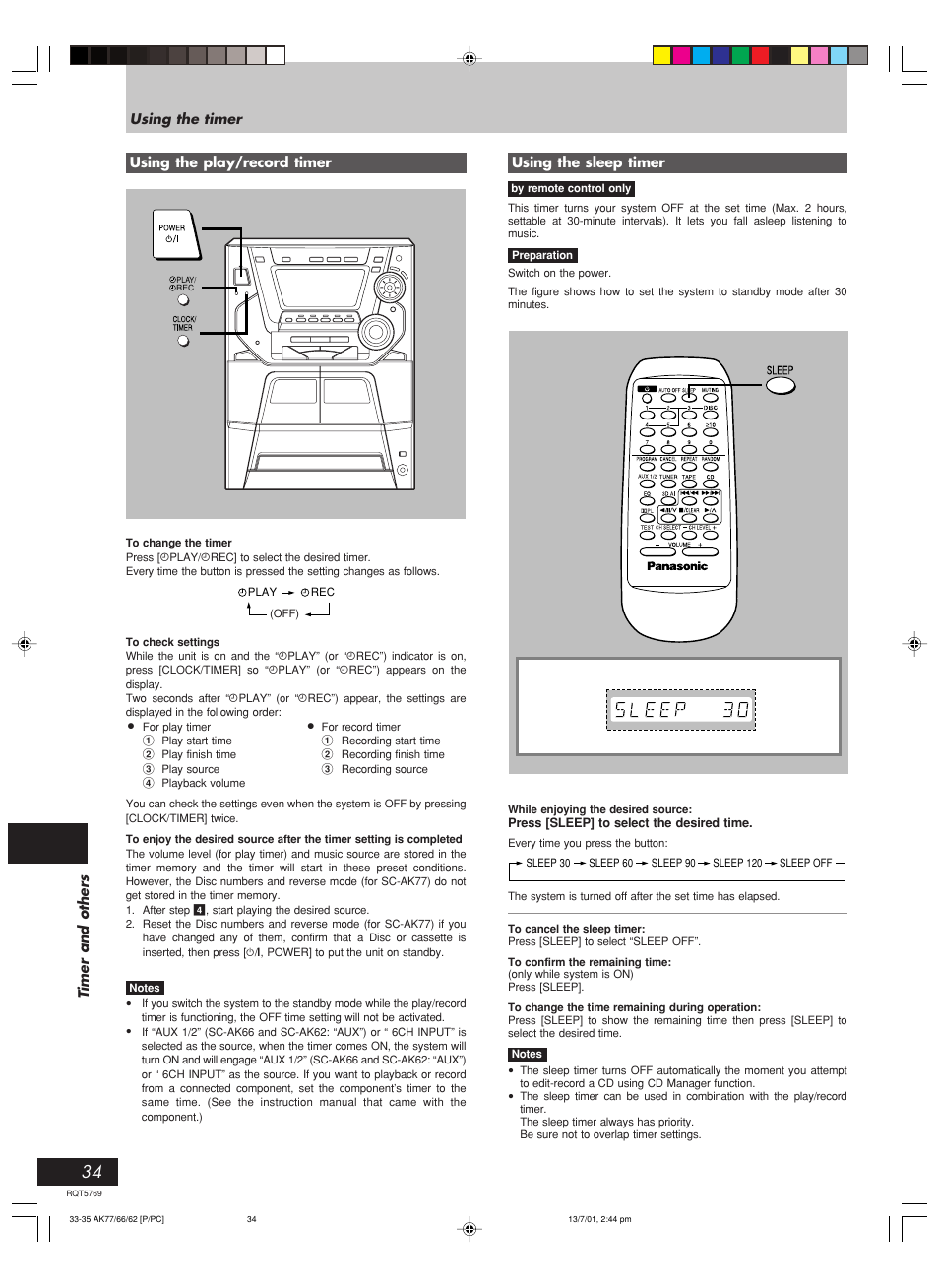 Panasonic SC-AK62 User Manual | Page 34 / 40