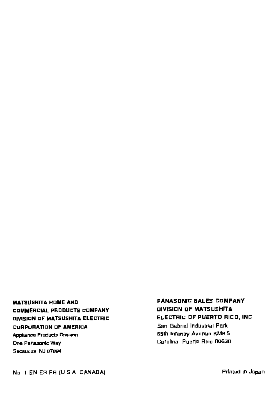 Panasonic ES881 User Manual | Page 20 / 20