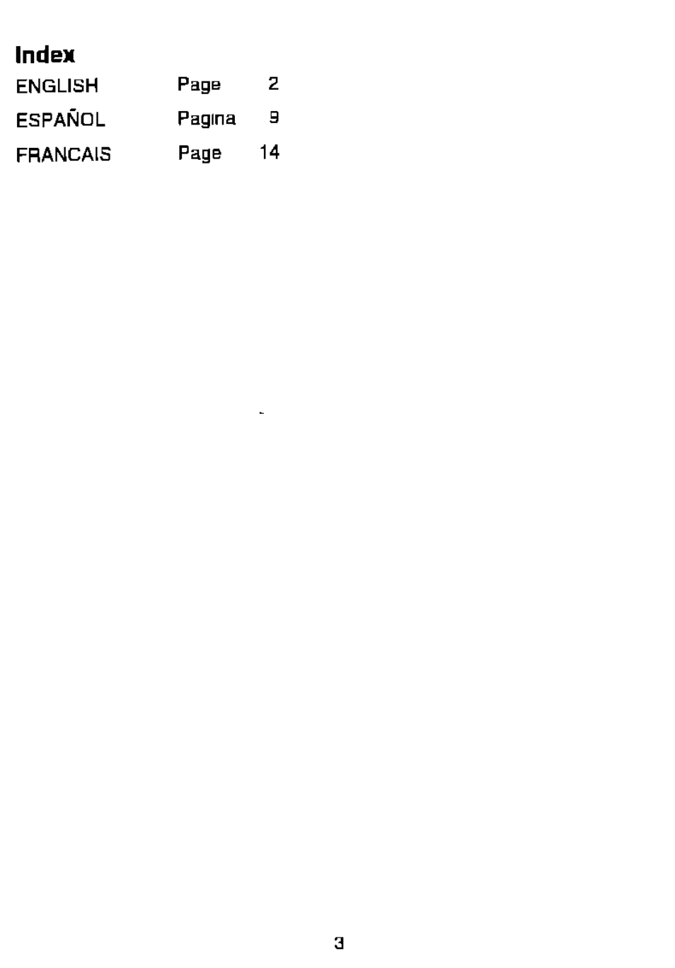 Index | Panasonic ES881 User Manual | Page 3 / 20