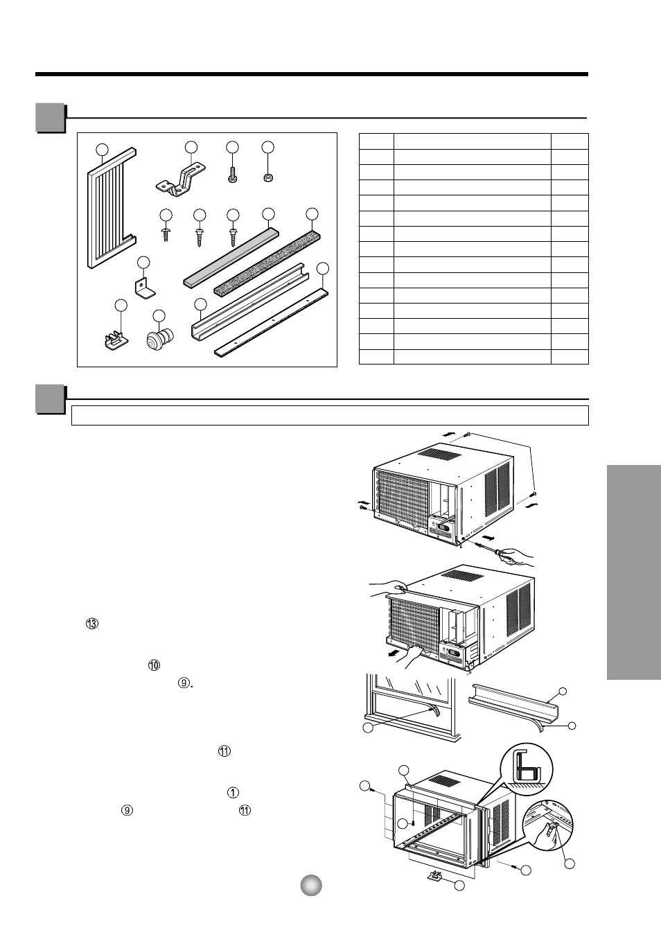 Installation kit contents, Suggested tool requirements, Features and installation | Preparation of chassis | Panasonic CW-XC143HU User Manual | Page 11 / 36