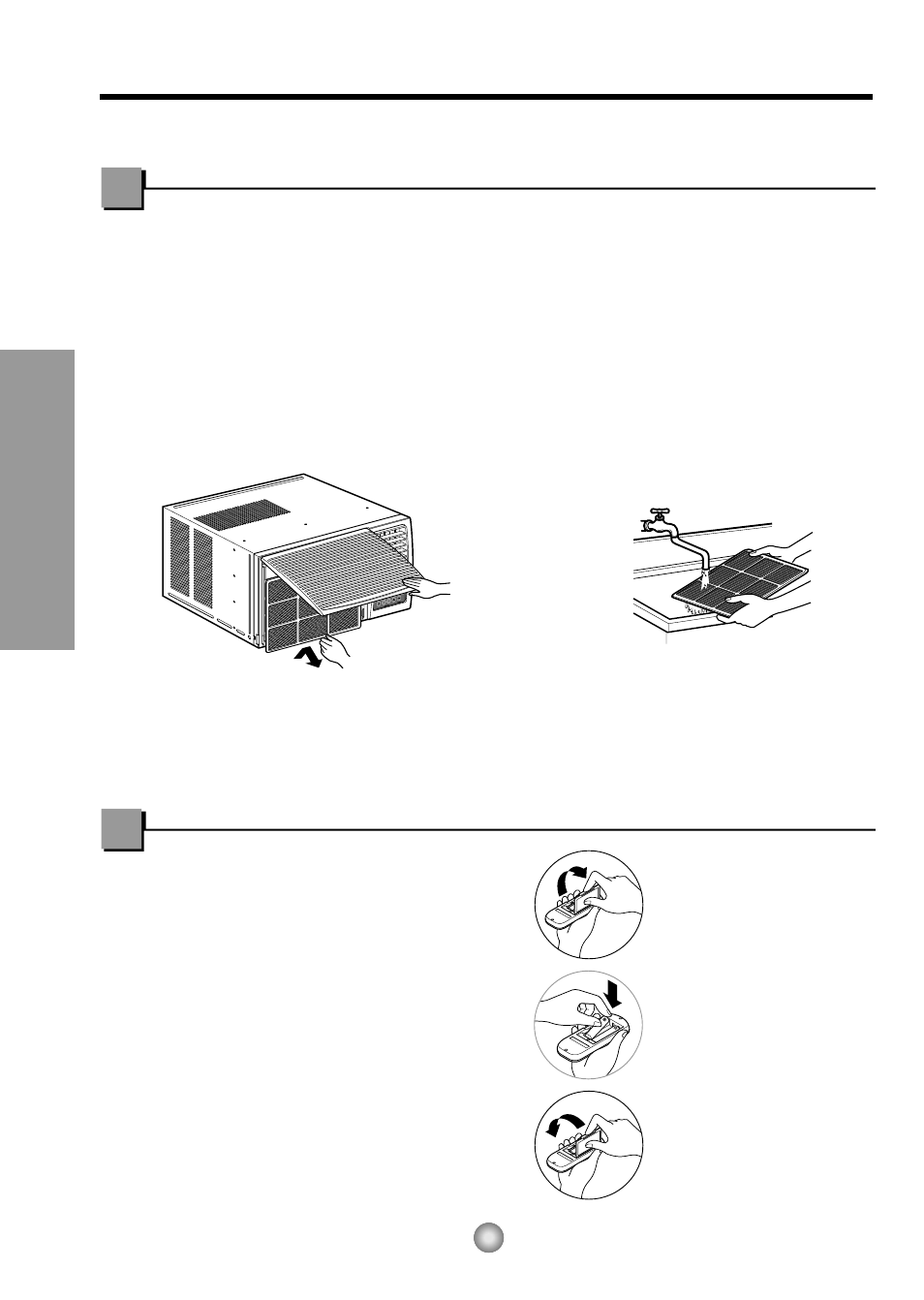 Care and maintenance, Air filter cleaning, How to insert batteries | About the controls on the air conditioner | Panasonic CW-XC143HU User Manual | Page 8 / 36