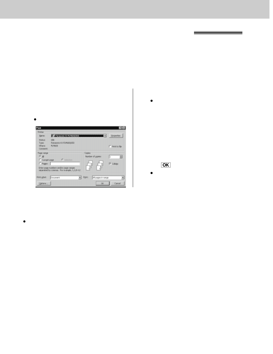 Printer, Printer printing documents created on the pc, Printing from windows applications | Panasonic KX-FLM600 User Manual | Page 88 / 156