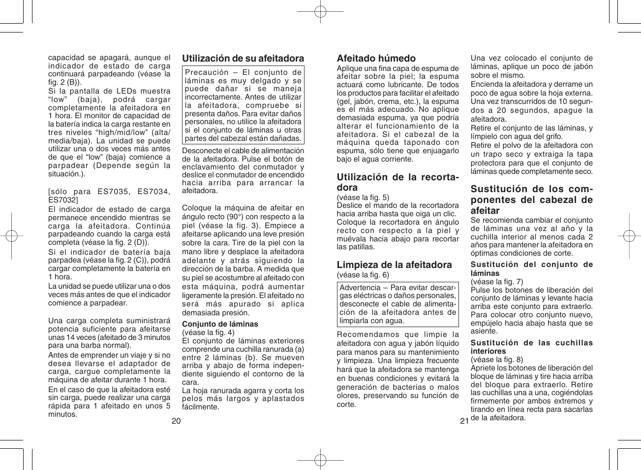 Panasonic ES7037 User Manual | Page 11 / 12