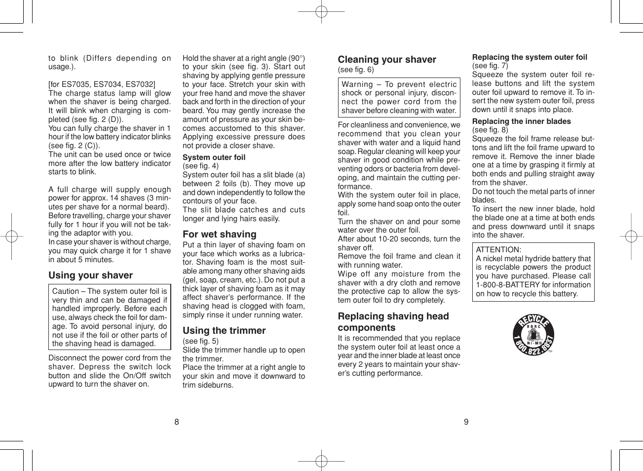 Panasonic ES7037 User Manual | Page 5 / 12