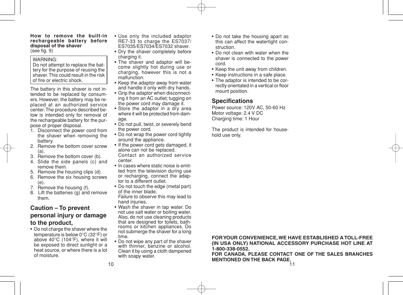 Panasonic ES7037 User Manual | Page 6 / 12