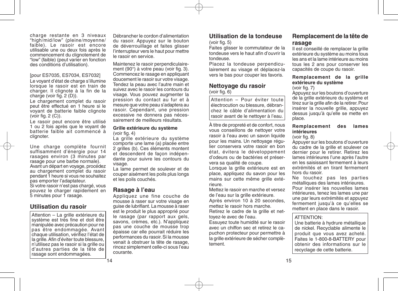 Panasonic ES7037 User Manual | Page 8 / 12