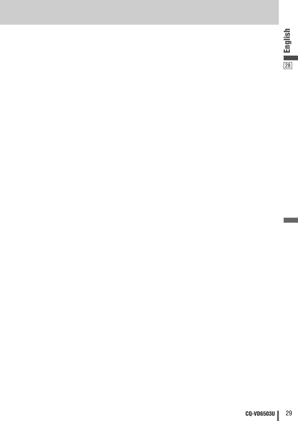 English | Panasonic CQ-VD6503U User Manual | Page 29 / 150