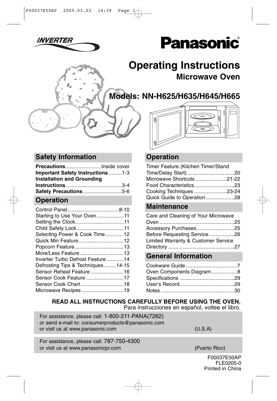 Panasonic H665 User Manual | 64 pages