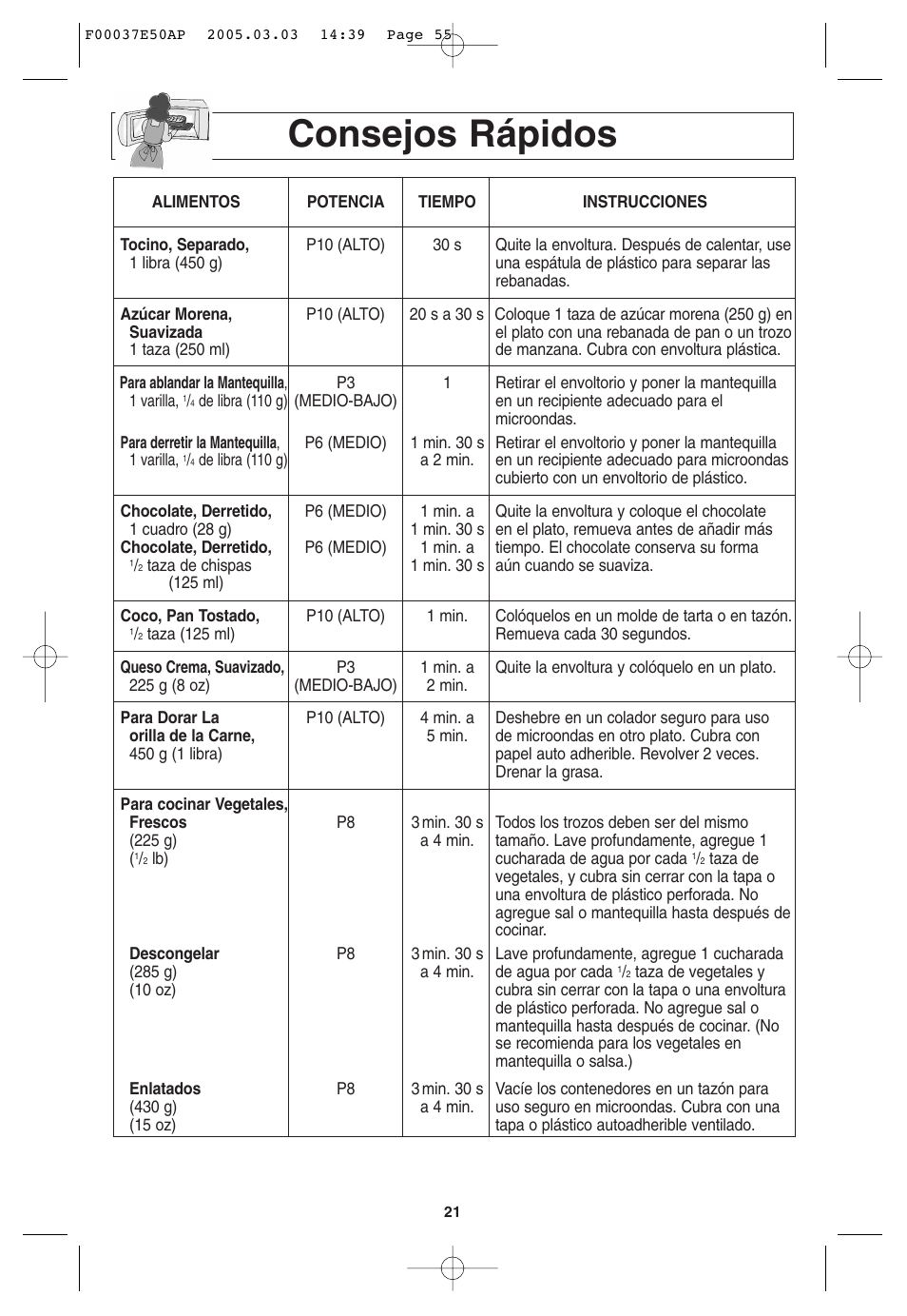 Consejos rapidos, Consejos rápidos | Panasonic H665 User Manual | Page 55 / 64