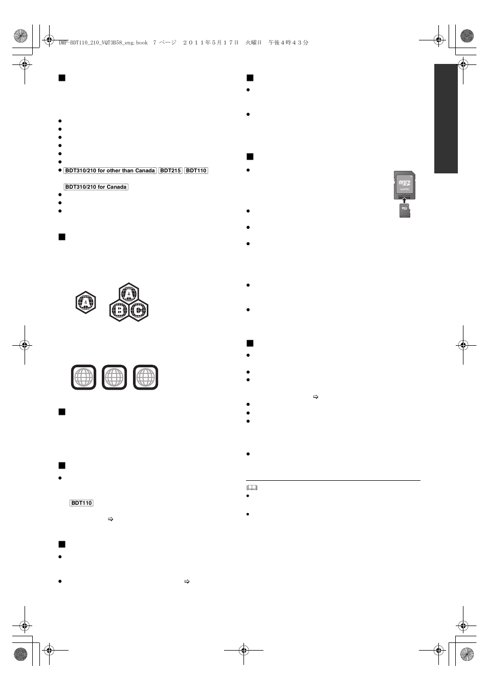 Discs that cannot be played in this unit, Region management information, Finalize | Bd-video, Music cd, Sd card, Usb device | Panasonic DMP-BDT215 User Manual | Page 7 / 44